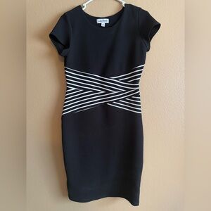 Shelby & Palmer Black Dress with White Stripes